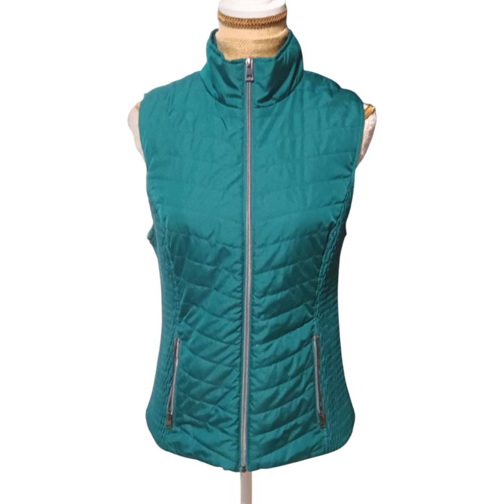 Emerald Green Full Zip Puffer‎ Vest L